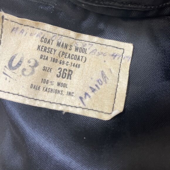 RARE Vintage kersey 100% wool US NAVY Military Peacoat Men’s 36 R Lined - Picture 9 of 9